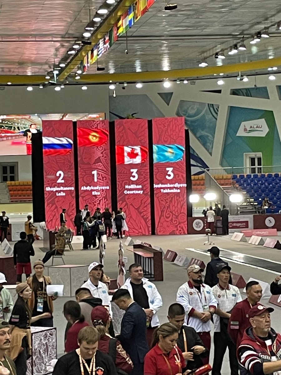Congrats to Courtenay Hollihan 🇨🇦 for her bronze medal in mas-wresting! 
#WorldNomadGames #proud 
<a href="/CanadainCA/">Embassy of Canada in Central Asia</a>