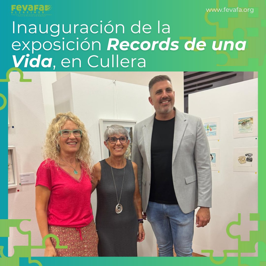 FEVAFAAlzheimer's tweet photo. Mª Ángeles Durá (vocal de #FEVAFA y delegada de zona) acude la inauguración de la exposición "Records d'una vida" de AFA CULLERA. En la foto junto a su presidenta, Mª José Corihuela, y al alcalde de Cullera, Jordi Mayor. #fevafaalzheimer #Alzheimer #CongresoAlzheimer #AFACullera https://t.co/GrJjCe6IuQ