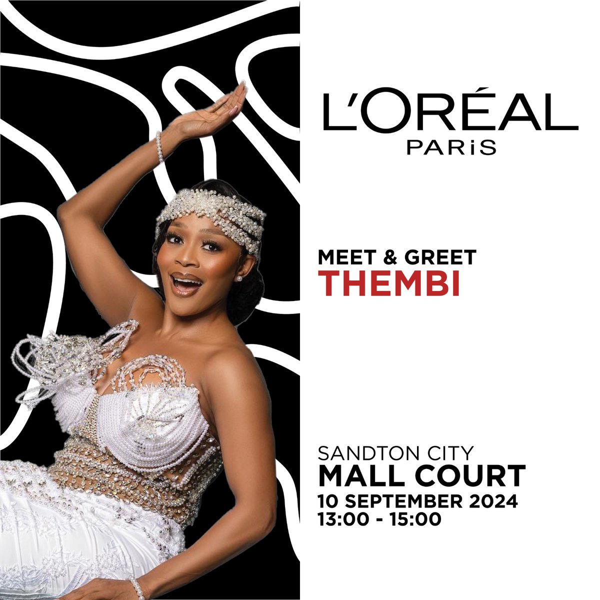 Come see Thembi at the Sandton City Mall Court tomorrow with L'Oréal!! 

#LOrealParis 
#ThembiSeete