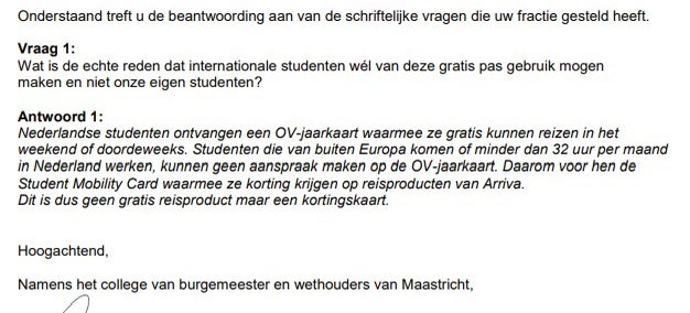Een inkijkje in het Maastrichts debat omtrent #internationalisering.

Gemeenteraad: “De internationale student heeft inmiddels meer rechten dan de Nederlandse student!!1!”
Ambtenarij en Burgemeester: “Nee, dat is incorrect.”
Gemeenteraad: “!!!!!”