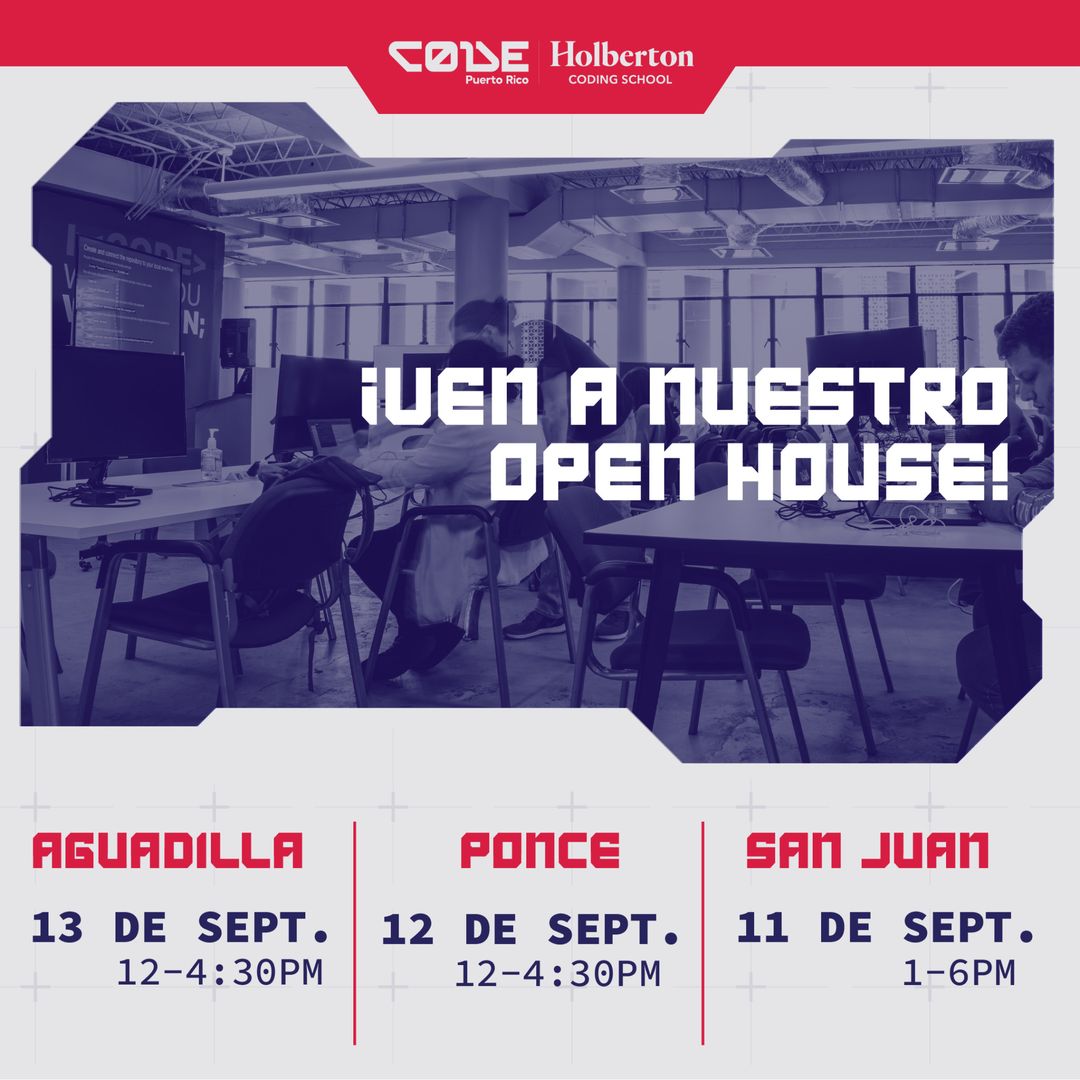 ¿Sabías que existe una multitud de oportunidades futuras en el sector de la programación? Oriéntate en para conocer sobre cómo puedes unirte a la revolución tecnológica.

Aguadilla: eventbrite.com/e/100516906673…
Ponce: eventbrite.com/e/100516497449…
San Juan: eventbrite.com/e/100517216600…