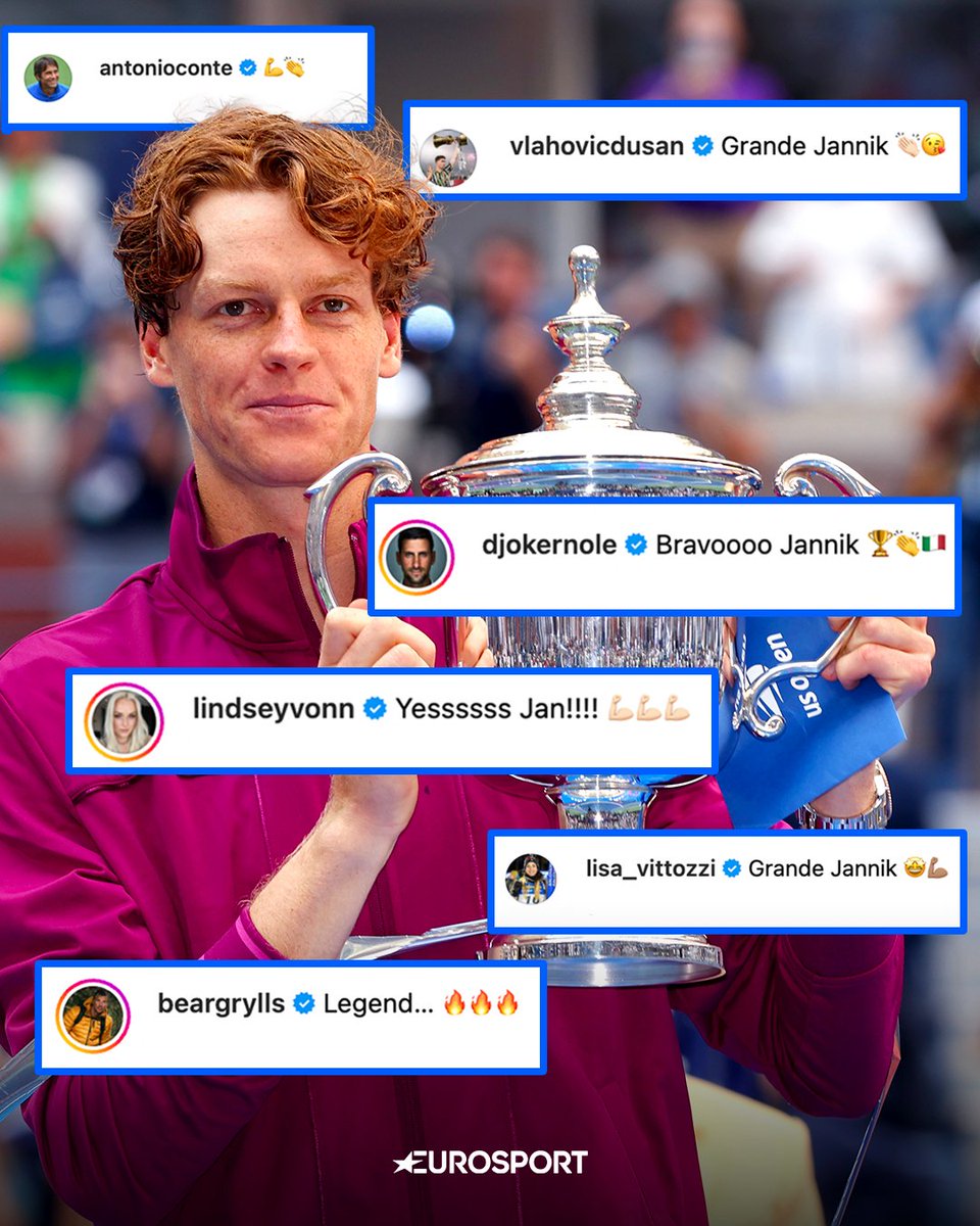 Eurosport_IT's tweet photo. Noi abbiamo finito le parole. Ci affidiamo a quelle degli altri 🥹🥕🗽

#Sinner #Tennis #USOpen https://t.co/vONJpeUlPx
