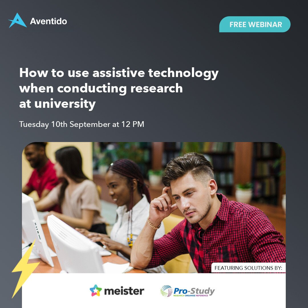 Aventido (@aventido) on Twitter photo Tomorrow at 12:00 PM our Product Specialists Sam and Ryan are hosting a lighting session to demonstrate how <a href="/ProStudyUK/">Pro-AT Group</a> and MindMeister can simplify the research process.
Register here: zurl.co/At6e
#AssistiveTech #Inclusion #Accessibility #DSA #Research Tomorrow at 12:00 PM our Product Specialists Sam and Ryan are hosting a lighting session to demonstrate how <a href="/ProStudyUK/">Pro-AT Group</a> and MindMeister can simplify the research process.
Register here: zurl.co/At6e
#AssistiveTech #Inclusion #Accessibility #DSA #Research