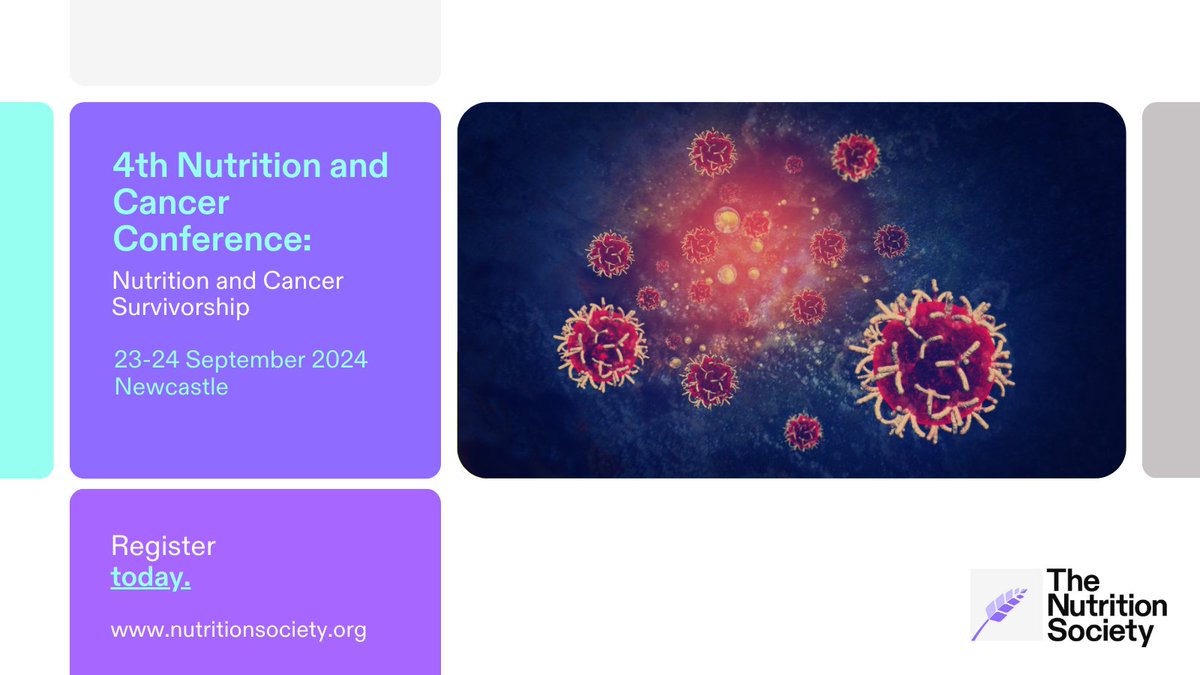 FionaMalcomson's tweet image. 🚨1 week until the deadline to register and submit an abstract for @NutritionSoc #nutrition & #Cancer Survivorship #conference at @UniofNewcastle
🔗nutritionsociety.org/events/4th-nut…
@corferesearch @TheThorneLab @WCRF_UK @JanetCade @EspinCarlota @JamesE_Turner @HNERC_NclUni @bowelcanceruk