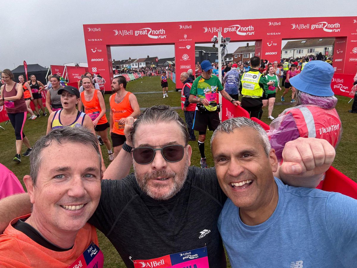 Relieved and very happy to have completed the amazing <a href="/greatnorthrun_/">The Great North Run</a> with @anthonykieran &amp; <a href="/reggiepatel/">Reggie Patel</a> fabulous weekend! Thanks for getting me over the line lads! 💪🙏
