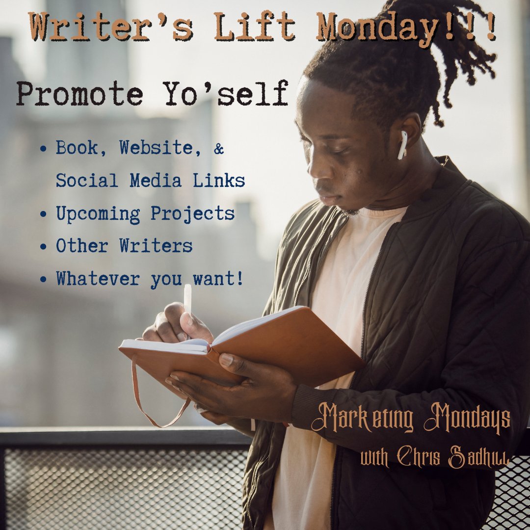 ChrisSadhill's tweet photo. #Marketingmondays: Use 'em, abuse 'em. I don't care!
#SelflessPromote the shit out of your beautiful art & Let's Lift Each Other by sharing this post w/ a friend!
Link everything you have!
#writingcommunity #poetrycommunity #writerslift #writers #poets #authorcommunity https://t.co/5MeBNLjxn2
