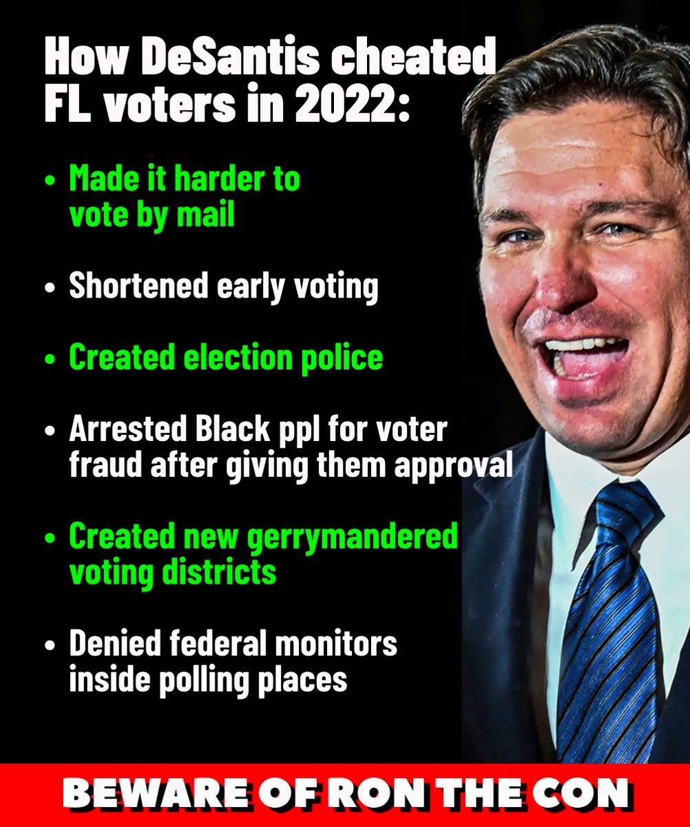 Coste1Costello's tweet image. 🟥 How Desantis cheated FL voters in 2022:
