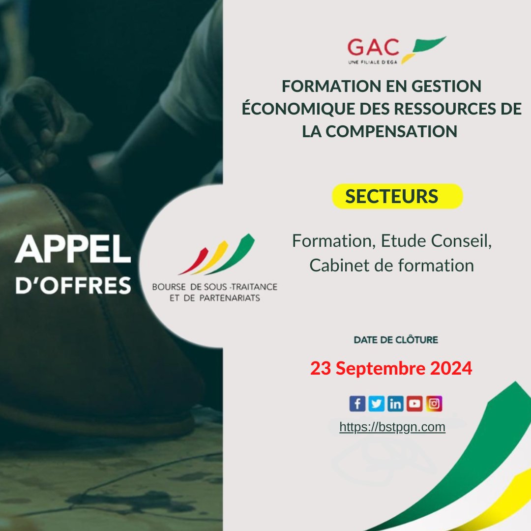 ⚠️Appel d’offres⚠️

CLIENT: @GAC

SECTEURS : Formation, Etude Conseil, Cabinet de formation.

Date de clôture : 23 Septembre 2024.

*Comment s’inscrire ? *

☎️625-63-21-77

🌎bstpgn.com

🏠Dans nos locaux à Lambanyi

#BSTP #ContenuLocal #GAC