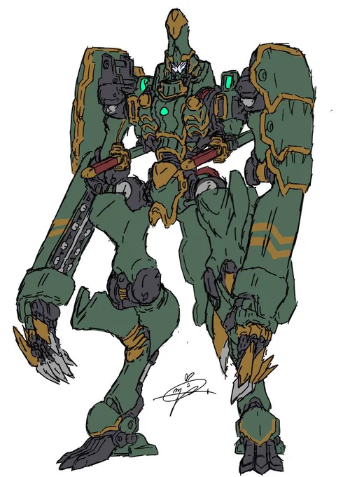 昔描いたオリロボを描き直してる 
