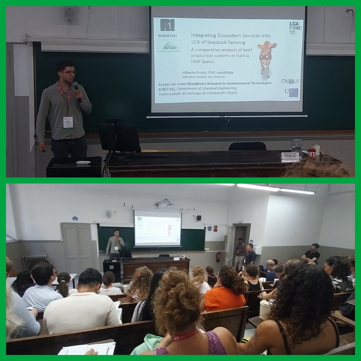 Full room at #LCAFOOD2024 for the presentation of #AlbertoFraile <a href="/biogroup_usc/">Biogroup</a> <a href="/cretus_usc/">CRETUS</a> on integrating ecosystem services in LCA of livestock farming in the framework of <a href="/ruraltxa1/">RURALtXA!</a>