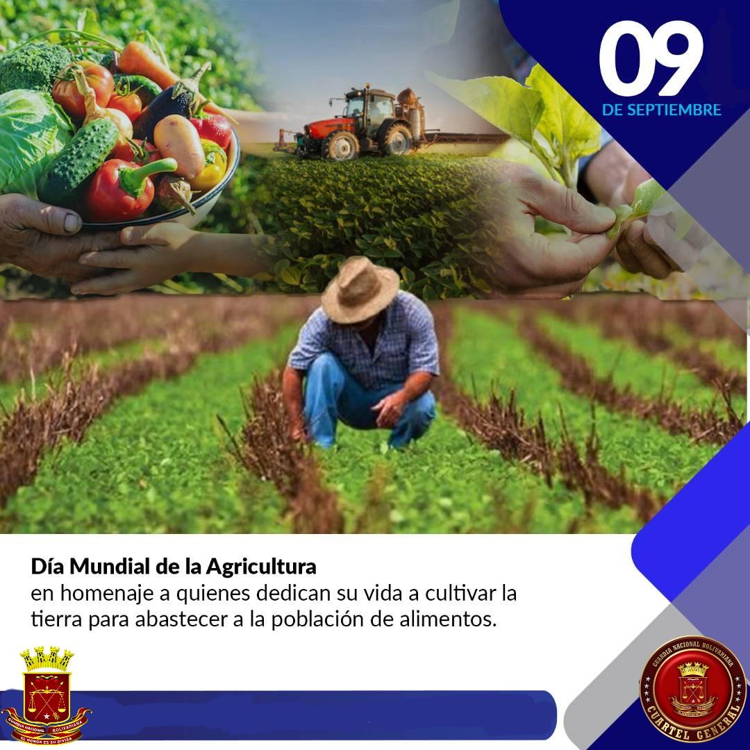 #9Sep | Se Celebra anualmente El Día Mundial de la Agricultura, recordar los retos que debe afrontar el sector agrícola a escala global cómo necesaria adaptación al cambio climático y a los nuevos hábitos de consumo.