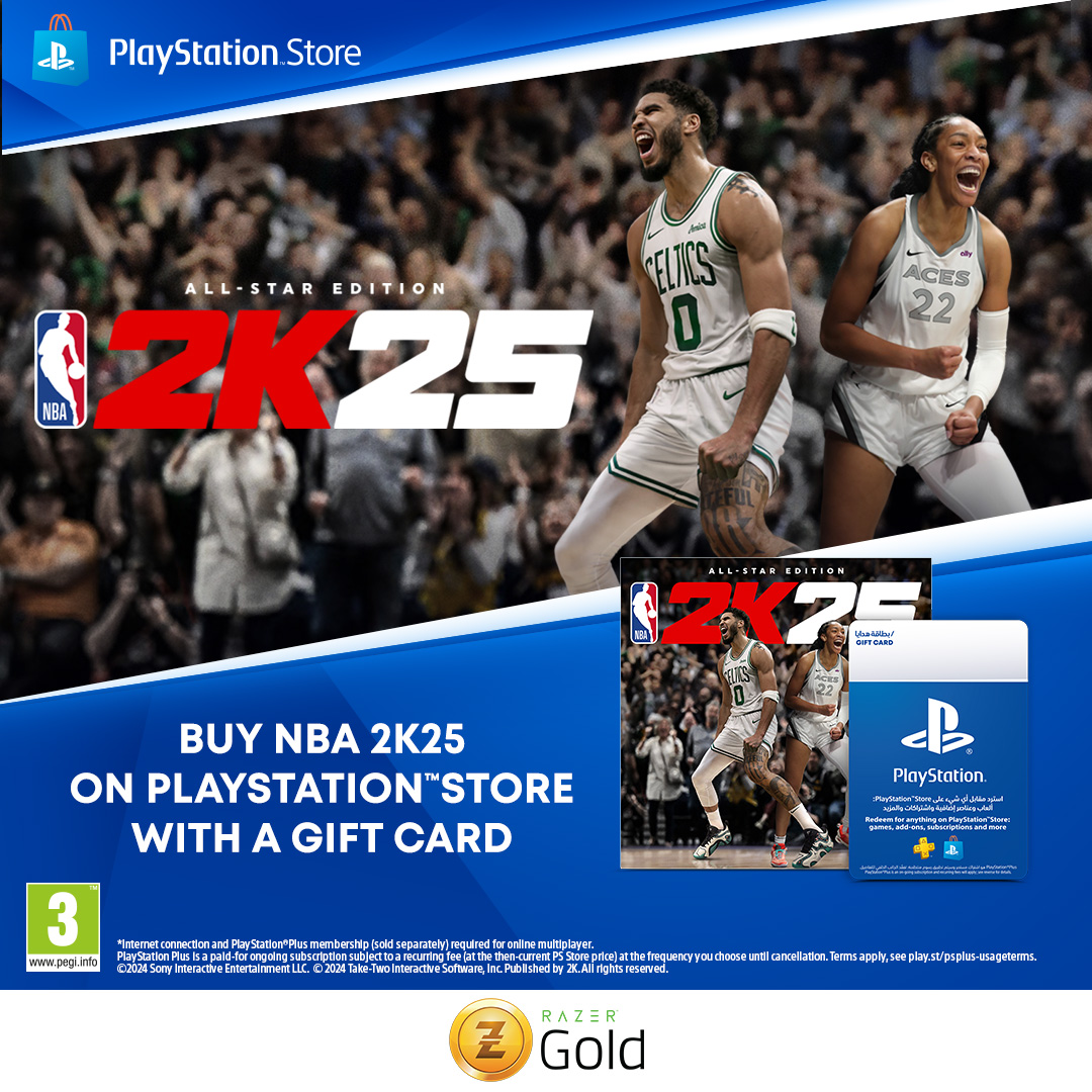 RazerGoldMEA's tweet photo. بإمكانك الحصول على NBA 2K25في متجر بلاي ستيشن PlayStation عبر Razer Gold  الآن! أسرع ولا تفوت هذه الفرصة! اضغط هنا https://t.co/UKxCXWjkFc

#RazerGold #PSN https://t.co/MdmLPZCX7E