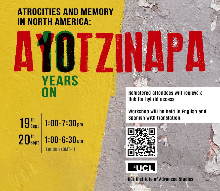 London Mexico Solidarity (@londonmxsol) on Twitter photo #Ayotzinapa10YearsOn
Join us on 19-20 September to mark another anniversary of #Ayotzinapa. We will have on display some images of our solidarity actions with the 43, and our collaborative translation of <a href="/monacofelipe/">🇵🇸paula mónaco felipe 🇵🇸</a> 'Eternal Hours', with bios of 48 students. #Ayotzinapa10YearsOn
Join us on 19-20 September to mark another anniversary of #Ayotzinapa. We will have on display some images of our solidarity actions with the 43, and our collaborative translation of <a href="/monacofelipe/">🇵🇸paula mónaco felipe 🇵🇸</a> 'Eternal Hours', with bios of 48 students.