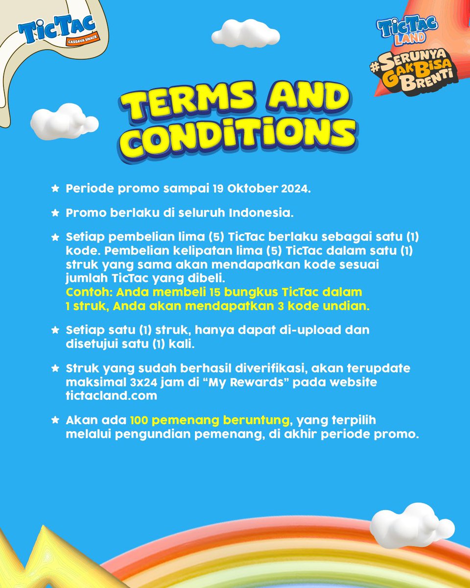 tictac2kelinci's tweet photo. Hunting time❗

Ayo hunting TicTac buat dapetin kesempatan ketemu sama NCT JAEHYUN! 🤩
- Periode sampai 19 Oktober 2024
- Kumpulkan kode undian untuk setiap pembelian 5 pcs TicTac,  Yuk jangan sampai kelewatan!

#TicTacLand #SerunyaGakBisaBrenti #TicTacinDulu https://t.co/UP2NEmyBXZ