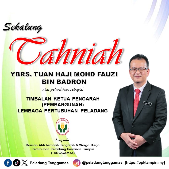 PpkTampin's tweet photo. Sekalung Tahniah diucapkan kepada YBRS. Tuan Haji Mohd Fauzi bin Badron atas pelantikan sebagai Timbalan Ketua Pengarah (Pembangunan) LPP 
.
#100TahunMAHA2024
#MAHA2024 https://t.co/tkqXtfYHm3