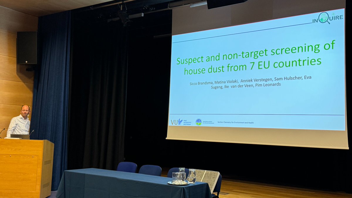 INQUIRE_EU's tweet photo. 📢If you missed it, we just heard from Sicco Brandsma
at @VUamsterdam about #suspect and #nontarget screening of house dust 😀 https://t.co/8qxqAPgO8T