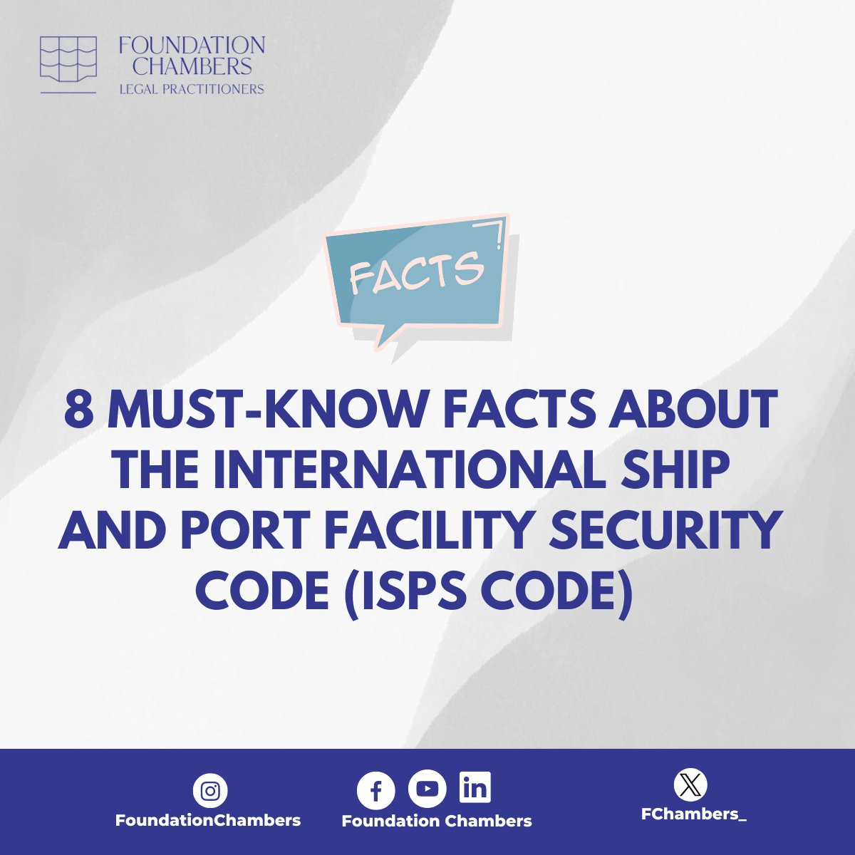 FChambers_'s tweet image. Did you know the ISPS Code is crucial for maritime security? 
Learn 8 essential facts about this international standard that protects our ports and ships. 

#foundationchambers #ISPSCode #maritimesecurity #shipping