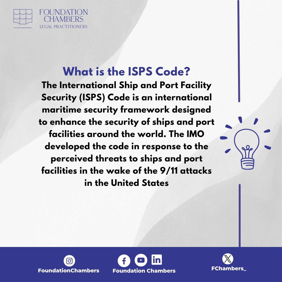 FChambers_'s tweet image. Did you know the ISPS Code is crucial for maritime security? 
Learn 8 essential facts about this international standard that protects our ports and ships. 

#foundationchambers #ISPSCode #maritimesecurity #shipping