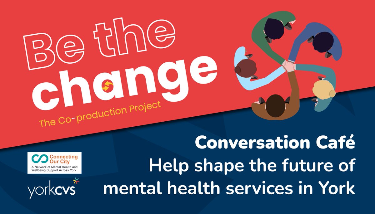 York CVS - VCSE Sector Support in York (@yorkcvs) on Twitter photo Enjoy a relaxed, non-judgemental space, which allows for people with lived experience and people who run services to come together to help shape the future of mental health services in York.
The next Conversation Cafe is 11 Sept, 10am-12.30pm
yorkcvs.org.uk/co-production/ Enjoy a relaxed, non-judgemental space, which allows for people with lived experience and people who run services to come together to help shape the future of mental health services in York.
The next Conversation Cafe is 11 Sept, 10am-12.30pm
yorkcvs.org.uk/co-production/