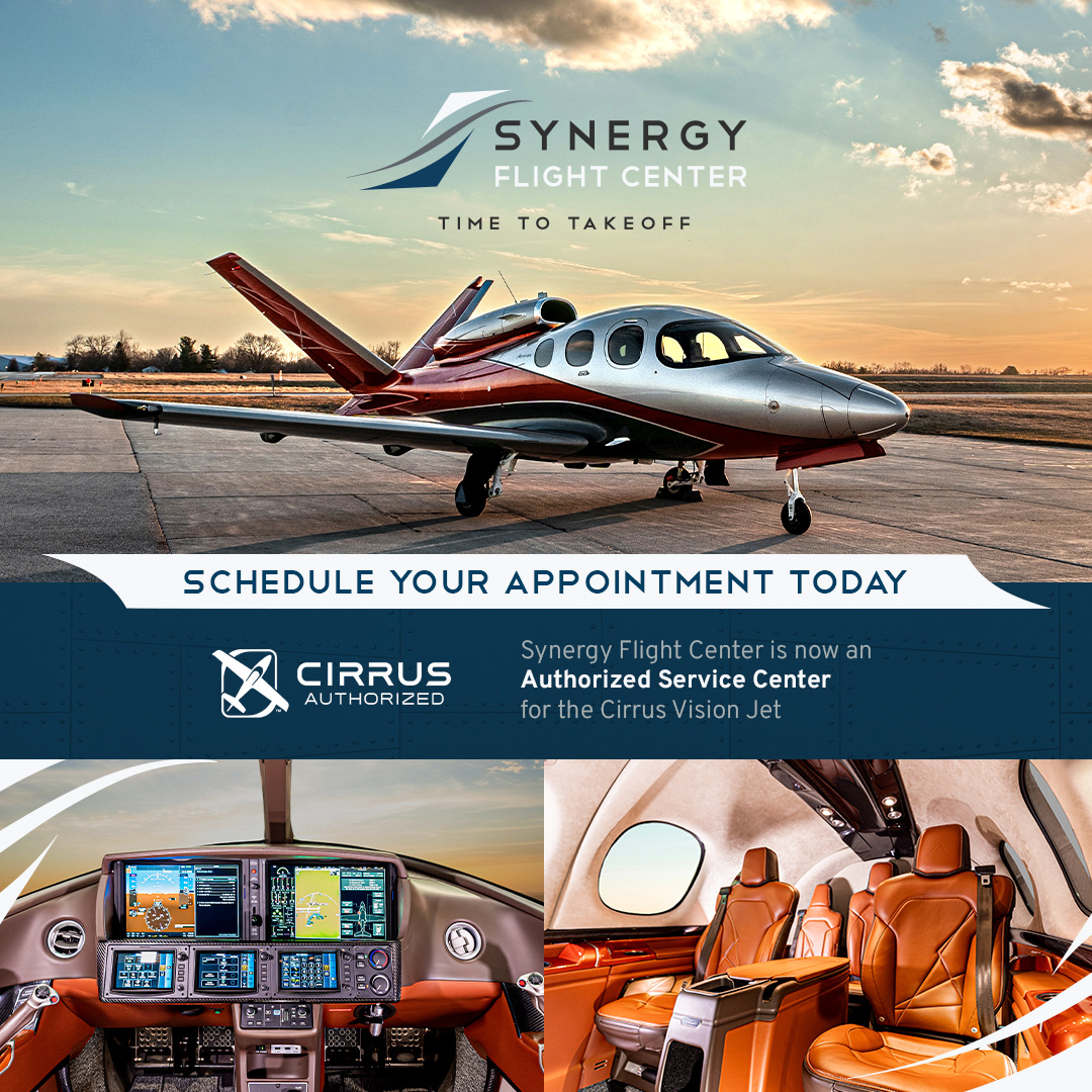 SynergyFBO's tweet photo. We are proud to be an Authorized Service Center for Cirrus Vision Jets with more experience flying, training, maintaining, &amp; upgrading Cirrus than anyone in the Midwest.

Book Your Appointment for inspections, repairs, detailing &amp; avionics upgrades.

🔗 https://t.co/yExNLPIE1z https://t.co/XN67M60ylA
