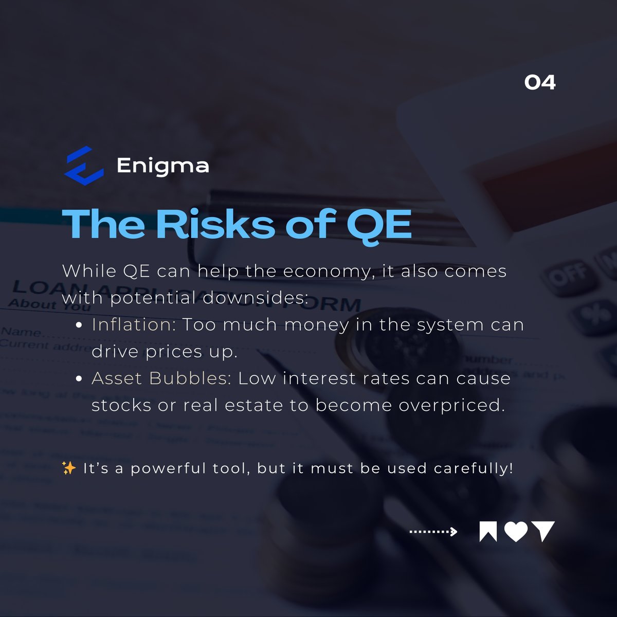 EnigmaToolbox's tweet image. What is Quantitative Easing? 💵📈 
Empower your trading with Enigma&apos;s advanced tools, so you never miss a beat. 

Stay with #Enigmatoolbox
Visit enigma.fm FM!

______

 #forextrader #tradingtips #investing #daytrading #stockmarket