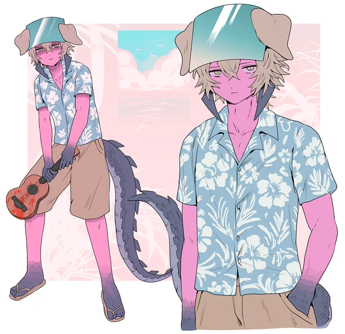 #Gtsurius_OC アロハシャツが似合わなさすぎる男 モニタウロス 