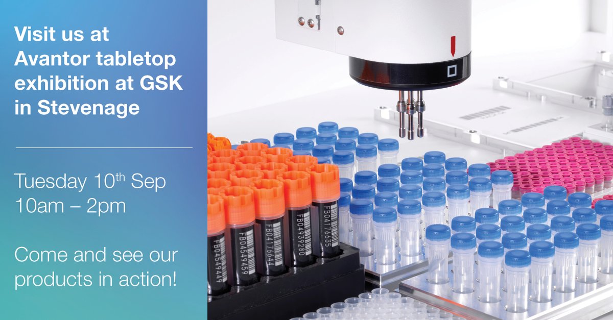 SPTLabtech's tweet image. Visit our tabletop exhibition with Avantor at GSK to discuss how we can deliver the best solutions for your lab.

🗓️ Date: Wednesday, 10th of Sep, 10am – 2pm
📍 Location: GSK, Stevenage, Ground Floor, Building 2, 2G Node

Learn more: go.sptlabtech.com/3B5vAre
#BioMicroLab