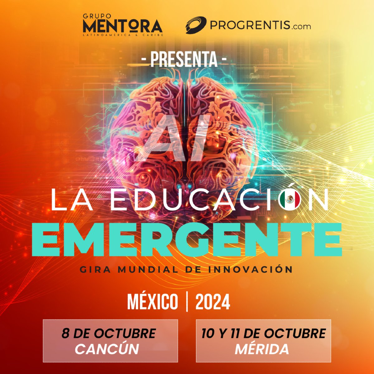 🇲🇽 México se prepara para la Gira Mundial de Innovación Educativa “La Educación Emergente” en Cancún y Mérida.

📲 Confirma tu espacio, costo cero:
-Cancún: inscripcioncancun.grupomentora.com
-Mérida: inscripcionmerida.grupomentora.com