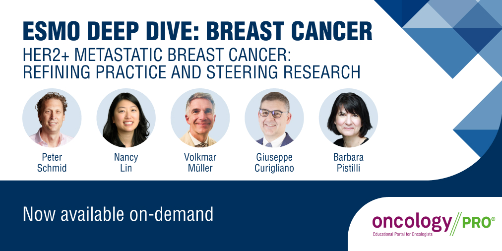 myESMO's tweet photo. 👉 Take an #ESMODeepDive into the complexities for the treatment and management of HER2+ metastatic #breastcancer in this analysis with global experts @nlinmd @volkmar_mueller @curijoey @BarbaraPistill2

🔗 https://t.co/waLtdrqdp9 https://t.co/ZiMLlM8bHn