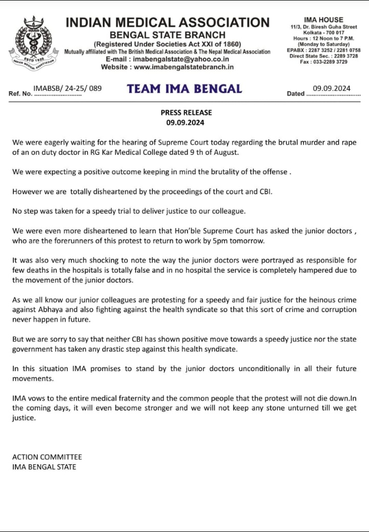 JAAT_doctor's tweet photo. Urgent appeal to fellow doctors all over India.We need a nationwide mass movement for the safety of healthcare workers.
Justice DY Chandrachud and supreme court who took up thr case as suo moto have failed to provide any justice instead have asked doctors to join 
#RGKarProtest https://t.co/p5tUMxnqIq