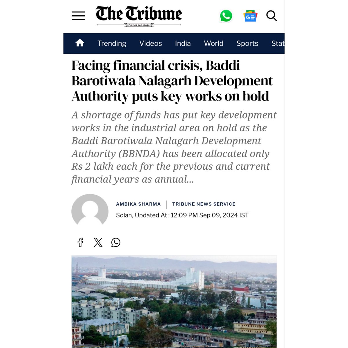 Under Congress, Himachal's economy is on the brink of collapse!

The BBNDA industrial zone, powering 90% of the state's industries, is now reduced to a mere ₹2 lakh/year allocation.

BJP ensured crores even during COVID for development, but now everything is falling
