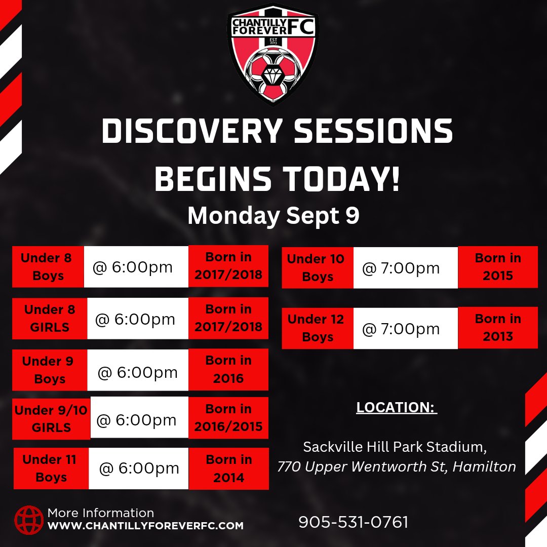 Cforeverfc's tweet photo. 🚨 Chantilly Forever FC 2024/2025 Discovery Sessions Begin TODAY! 🚨

⚽️ Players are encouraged to attend as many trials as possible to showcase their skills. Make sure to arrive 15 minutes early to check in!

Fill out the online form at https://t.co/ccxNSSeO40 https://t.co/htdTpzv21n