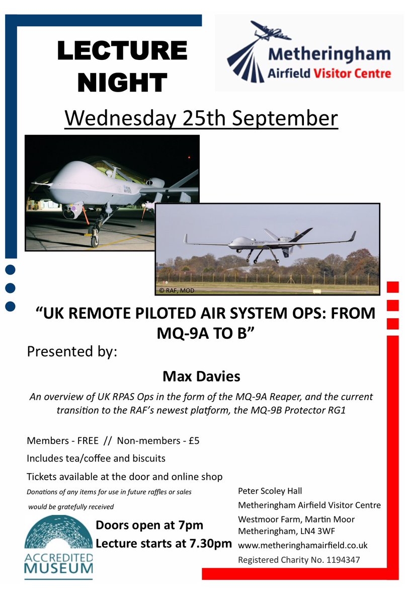 RAF Metheringham (@rafmetheringham) on Twitter photo Join us at the next #talk at MAVC. A unique opportunity to hear about these remote air systems’s ops systems. Doors open 7pm. Talk starts 7.30pm. <a href="/RAFBBMF/">RAF BBMF</a> <a href="/RAFWaddington/">RAF Waddington</a> <a href="/RAFConingsby/">RAF Coningsby</a> Join us at the next #talk at MAVC. A unique opportunity to hear about these remote air systems’s ops systems. Doors open 7pm. Talk starts 7.30pm. <a href="/RAFBBMF/">RAF BBMF</a> <a href="/RAFWaddington/">RAF Waddington</a> <a href="/RAFConingsby/">RAF Coningsby</a>