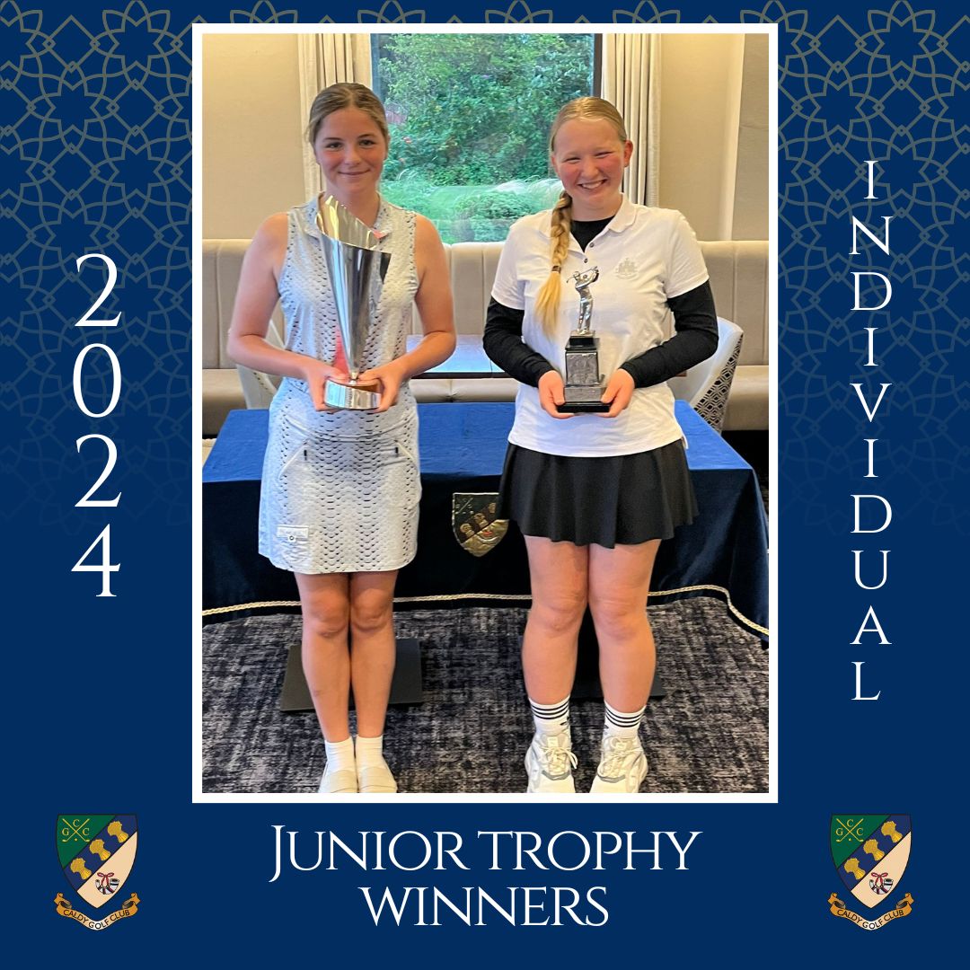 Weeks of hard work has paid off for Matilda &amp; Libby who have won both major Junior Trophies at #CGC and have had significant handicap decreases this year. We couldn't be more proud of their achievements over the 2024 season! #Golf #CaldyJuniors #GirlsGolf #GirlsWhoGolf #GirlPower