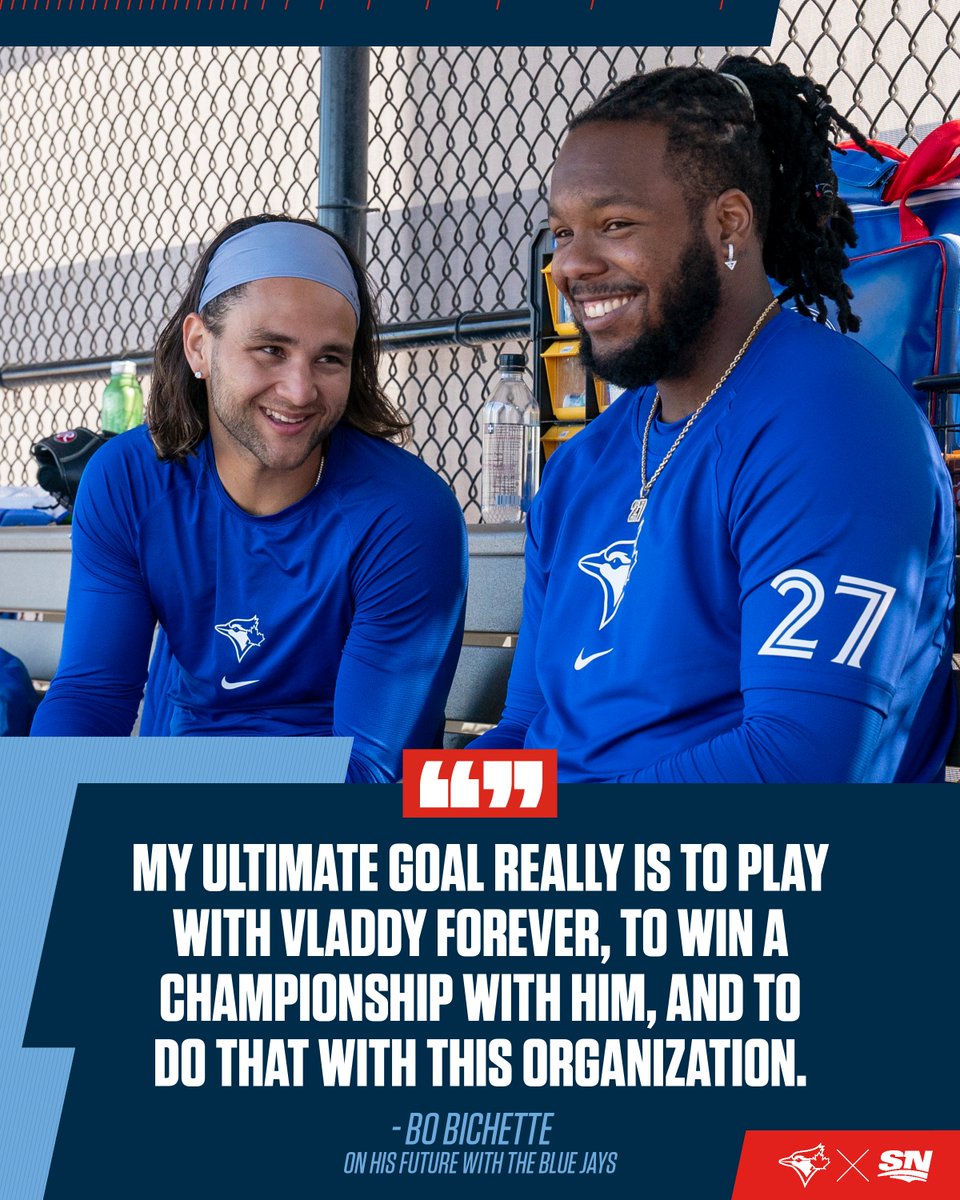 Sportsnet's tweet image. Bo Bichette has a clear goal in mind. 💙

(h/t @ShiDavidi)