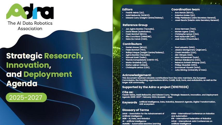 🌍 ADRA has releases the Updated SRIDA - Strategic Research, Innovation, and Deployment Agenda - which outlines the long-term vision for trustworthy ADR technologies in Europe, providing a roadmap to guide future innovation and policy.

Read it now🔗 tinyurl.com/yzjwbrjn