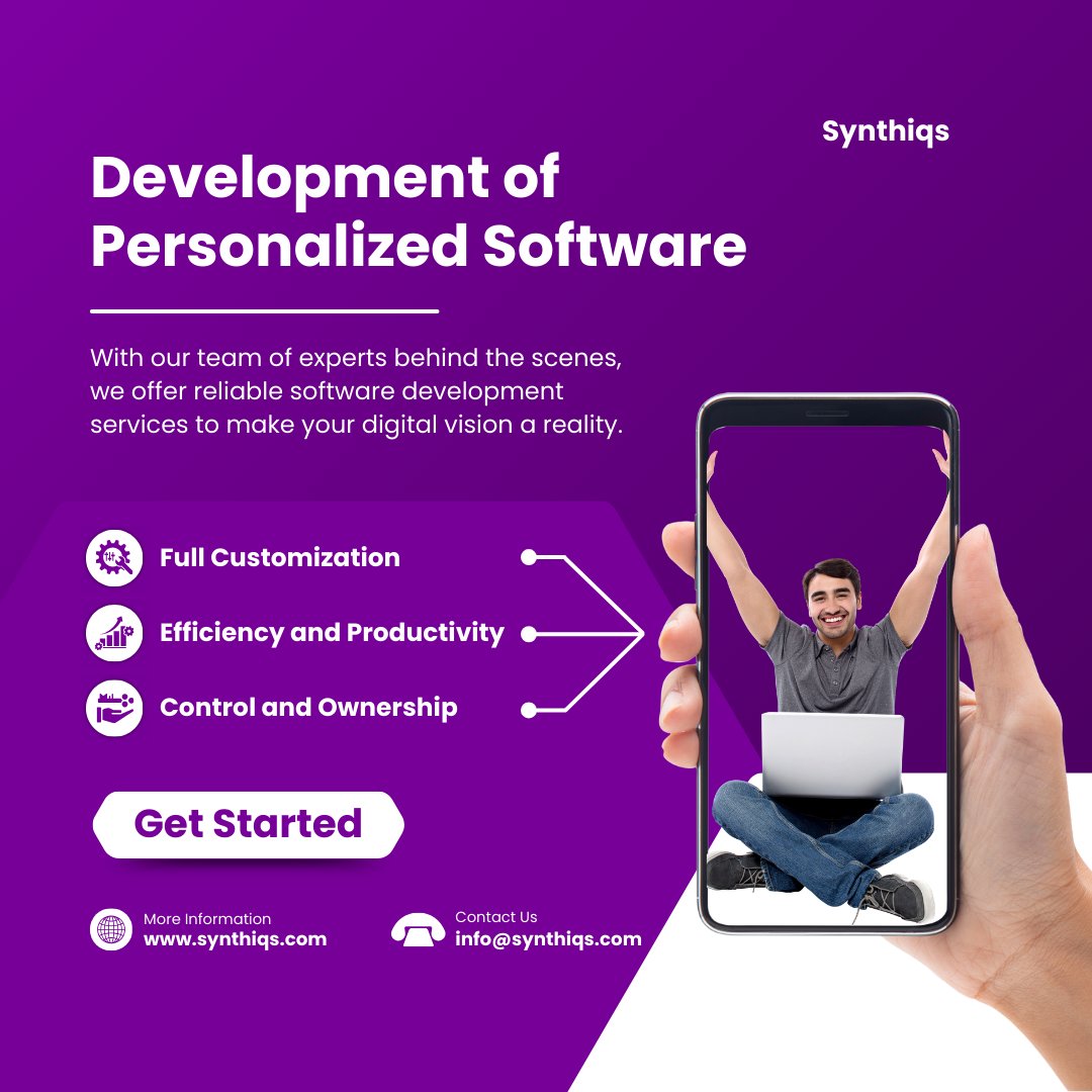 Synthiqsinfo's tweet image. Empower your business with cutting-edge software development solutions tailored to your needs. Innovate, automate, and thrive with Synthiqs ! 💻🚀 #SoftwareDevelopment #TechSolutions #CustomSoftware #BusinessAutomation #SoftwareSolutions #FutureOfTech  #BuildWithUs #synthiqs