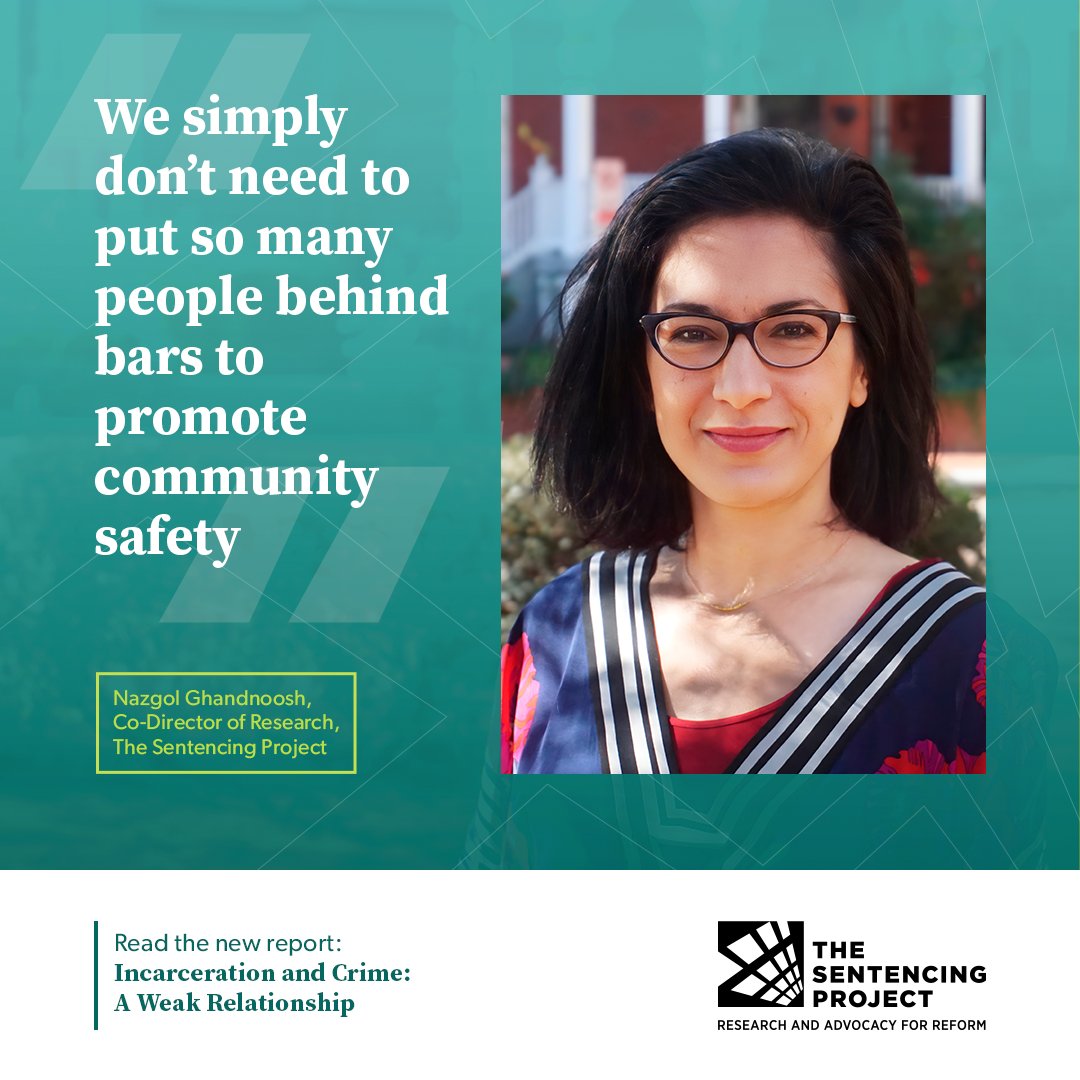 46 states have reduced both incarceration rates &amp; crime levels in the last 10 years.

"We hope this research brief will help to educate both policymakers &amp; the public about the fact that crime rates &amp; incarceration levels are not closely related.”—<a href="/NazgolG/">Engee</a> bit.ly/3zjMS2V