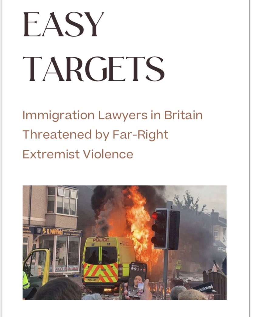 Brian Dooley: Now on @dooleydooley.bsky.social (@dooley_dooley) on Twitter photo Out now: My new report for <a href="/humanrights1st/">Human Rights First</a> on far right threats to immigration lawyers in Britain
humanrightsfirst.org/library/easy-t…
<a href="/caoilfhionnanna/">Caoilfhionn Gallagher KC</a> <a href="/SRjudgeslawyers/">Margaret Satterthwaite</a> <a href="/HarjapBhangal/">Harjap Singh Bhangal</a> <a href="/SAlwadaei/">Sayed Ahmed AlWadaei</a> <a href="/ZoeBantleman/">Zoe Bantleman</a> <a href="/marcowenjones/">Marc Owen Jones</a> <a href="/StuartR92034479/">Stuart Russell</a> <a href="/MFlaherty17/">Martin Flaherty 🇺🇸🇺🇦🇮🇪🇺🇳</a> <a href="/cjhumanrights/">Colin Harvey</a> Out now: My new report for <a href="/humanrights1st/">Human Rights First</a> on far right threats to immigration lawyers in Britain
humanrightsfirst.org/library/easy-t…
<a href="/caoilfhionnanna/">Caoilfhionn Gallagher KC</a> <a href="/SRjudgeslawyers/">Margaret Satterthwaite</a> <a href="/HarjapBhangal/">Harjap Singh Bhangal</a> <a href="/SAlwadaei/">Sayed Ahmed AlWadaei</a> <a href="/ZoeBantleman/">Zoe Bantleman</a> <a href="/marcowenjones/">Marc Owen Jones</a> <a href="/StuartR92034479/">Stuart Russell</a> <a href="/MFlaherty17/">Martin Flaherty 🇺🇸🇺🇦🇮🇪🇺🇳</a> <a href="/cjhumanrights/">Colin Harvey</a>