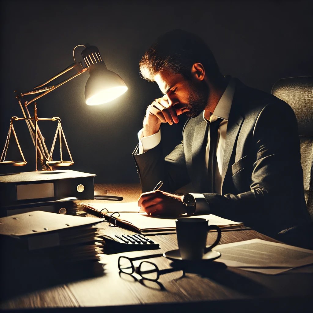 "En todas las ciudades hay cada noche abogados solitarios que tienen un juicio al día siguiente, que ojean descuidadamente algunos de los documentos sabiendo que ya cualquier repaso es inútil y que procuran dormir, aunque no tengan sueño,..." Javier Melero