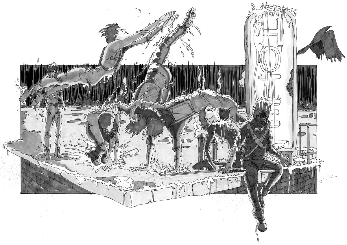 Storyboard from The Crow ( not the one that's in cinemas now- a version we worked on way back in 2015 that never quite made it). #storyboard #storyboards #ink #TheCrow