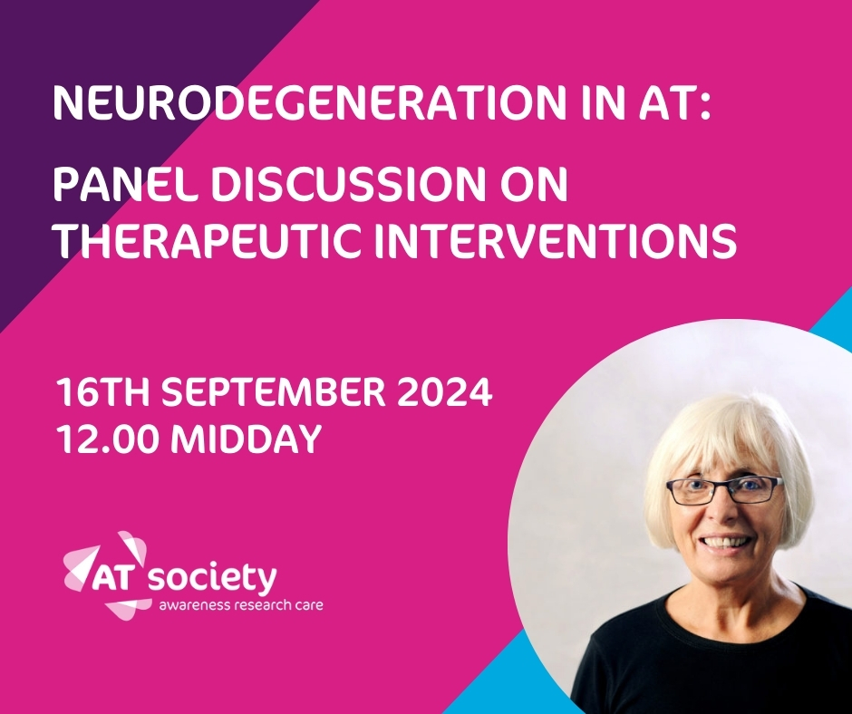 Professor Jeggo, AT Society Trustee and scientific advisor, will lead a discussion with the world's leading ataxia telangiectasia scientists into neurodegeneration in AT.
atsociety.org.uk/neurodegenerat…
Please note, it will be a scientific discussion at a clinical research level.