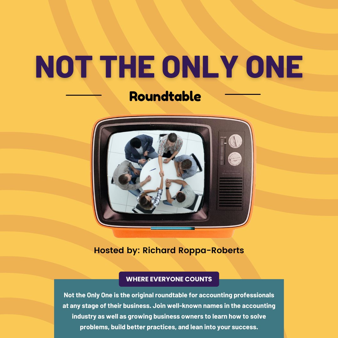 RoundtableLabs's tweet image. Not the Only One Roundtable is where it all started—our OG Roundtable! 🌟 

Designed for all accounting pros, regardless of your niche, this group is all about tackling the tough stuff together. Because chances are, you're #NotTheOnlyOne going through it. 💪 #RoundtableLabs