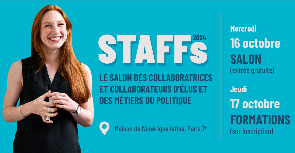 Télécharger le bulletin d'inscription :
staffs.fr/wp-content/upl…

Mercredi 16 octobre : le salon
Jeudi 17 octobre : les formations

S’inscrire - répondre à l’enquête sur vos métiers en collaboration avec <a href="/entourages/">Another Level Gaming</a> cliquez sur ☝🏻 staffs.fr