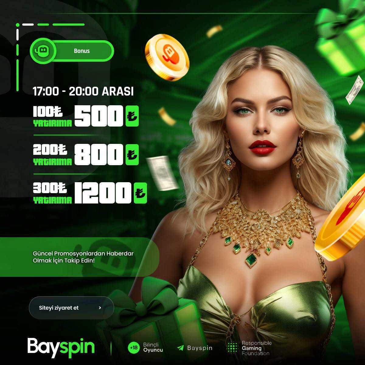 Bayspinnn's tweet photo. #bayspin  
100₺ Yatır
 Promokod: Bayspin500   2000 Yap 1000 Çek 

200₺ yatır
Promokod: Bayspin800  3.000 Yap 1000 Çek  

300₺ Yatır
Promokod: Bayspin1200  5.000 Yap 2.000 Çek 

Kodlar Yatırım Yaparken Promokod Alanına Girilmelidir.  
#bayspin #bayspingiris https://t.co/iotdB1gS9t