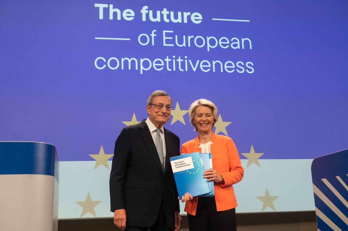 EUScience&Innovation🇪🇺 (@euscienceinnov) on Twitter photo #Research and #innovation at the heart of our economy, the driver of competitiveness.”
President <a href="/vonderleyen/">Ursula von der Leyen</a> at the joint press conference with Mario Draghi on the report on the future of EU #competitiveness.
Read it here ➡️ europa.eu/!nbMfnp #Research and #innovation at the heart of our economy, the driver of competitiveness.”
President <a href="/vonderleyen/">Ursula von der Leyen</a> at the joint press conference with Mario Draghi on the report on the future of EU #competitiveness.
Read it here ➡️ europa.eu/!nbMfnp