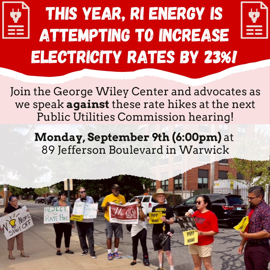 With RI Energy trying to increase electricity rates by over 20% — we need to show up to the Public Utilities Commission and OPPOSE this outrageous proposal! 🔌

The PUC meets TONIGHT at 6pm.