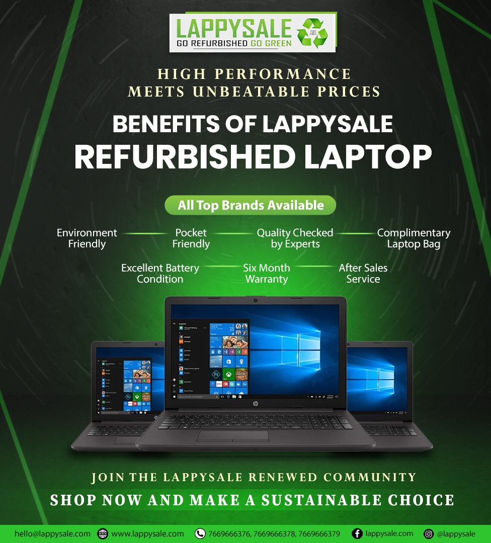 lappysale's tweet photo. Lappysale offers high quality, budget friendly, environment friendly, refurbished premium laptops perfect for your office, business and studies.

Go Refurbished, Go Green.

Visit https://t.co/XU6ieDyMh3 

#RefurbishedLaptops #EcoFriendlyTech #SustainableTech #TechForLess https://t.co/zqVwoDMotc