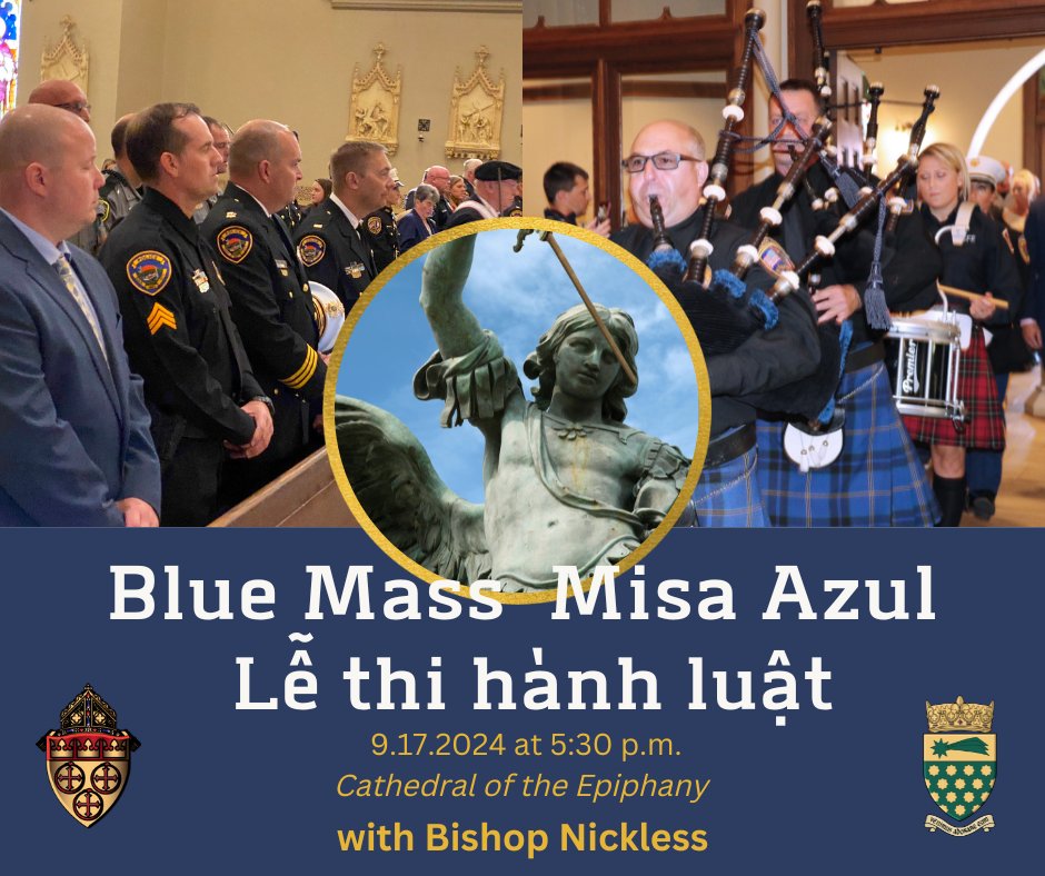 Be sure to mark your calendars for the Blue Mass to honor first responders along with <a href="/scdiocesebishop/">Bishop Emeritus Walker Nickless</a>. 9/17 at 5:30 p.m. at <a href="/SCCathedral/">Sioux City Cathedral</a>. 
Reception following Mass. First responders and  families can RSVP to info@sccathedral.org. Those without an RSVP will be welcomed.