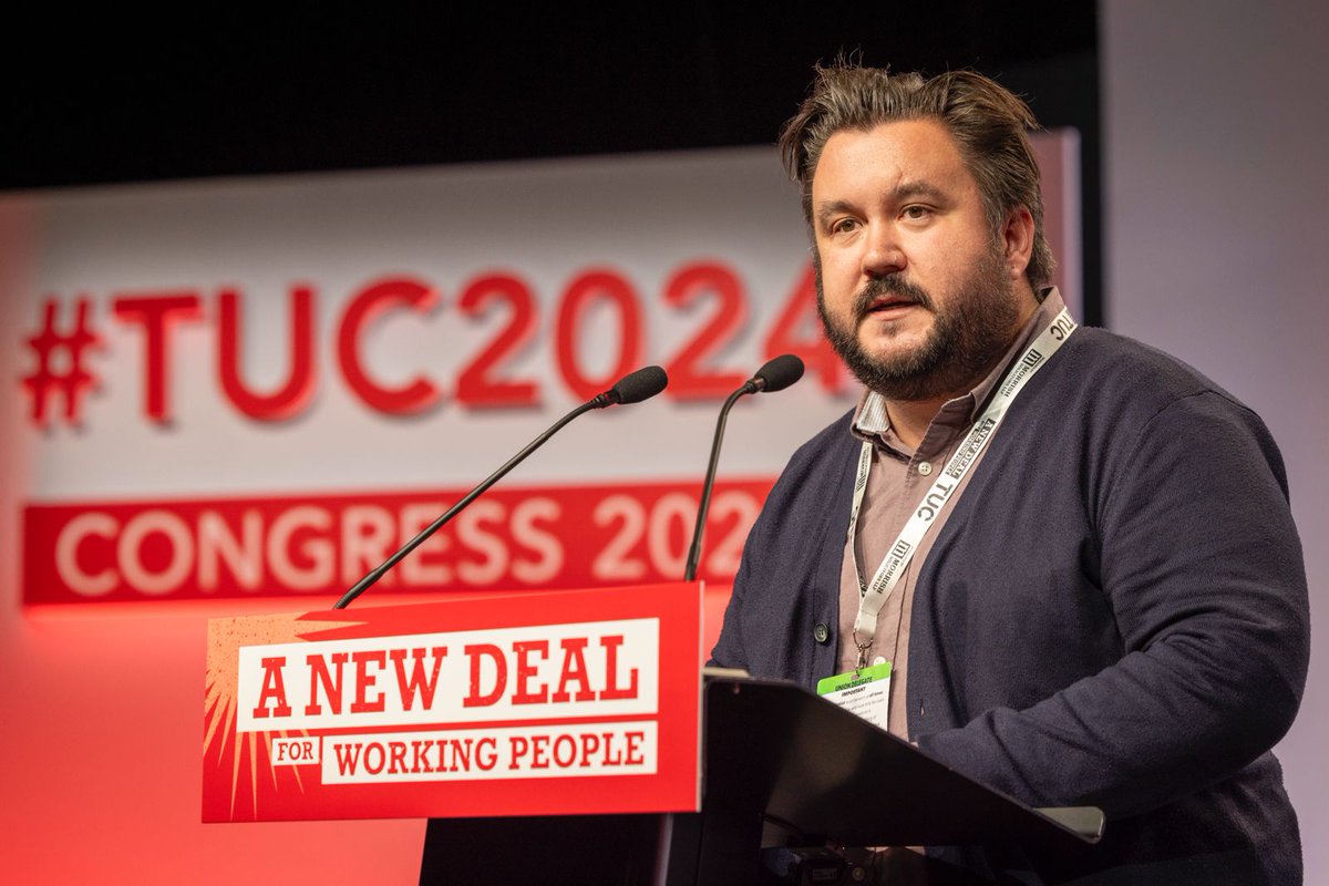 pcs_union's tweet image. #PCS #TUC2024 delegate Max from National Museums Liverpool speaking in support of a motion on migrants&apos; rights: &quot;No worker should have to endure poor working conditions under the fear of having to leave the UK if they stand up for their rights.&quot;